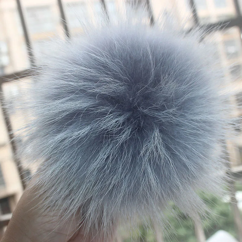 10-15CM Luxury Raccoon Fur Pompom Balls 100% Natural Fox Pompons Hat With Pom Pom Handmade Large Hair Ball With Buckle Wholesale