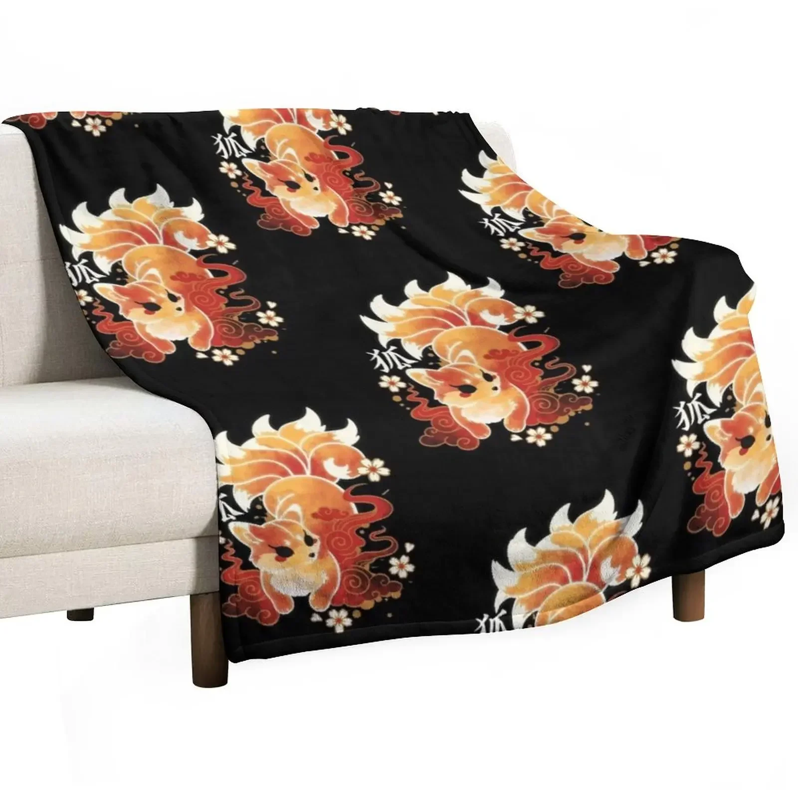 Kitsune kawaii Throw Blanket Custom Vintage Soft Big blankets and throws Blankets