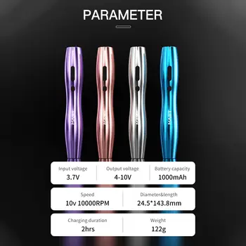 Mast Rider Pro 無線旋轉紋身機,無刷電機,LED螢幕顯示,電池筆式永久化妝紋身機,適用於紋身師 10 最佳銷售 紋身機桅杆 - №10