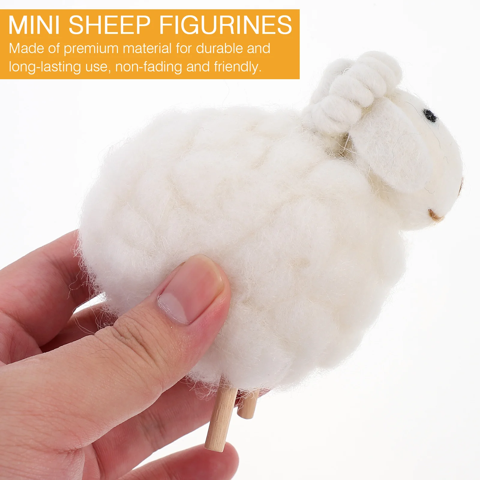 

1pcs Wool Felt Sheep Figurines Mini Decor For Christmas Party Home Photography Props Desktop Ornament Small Sheep