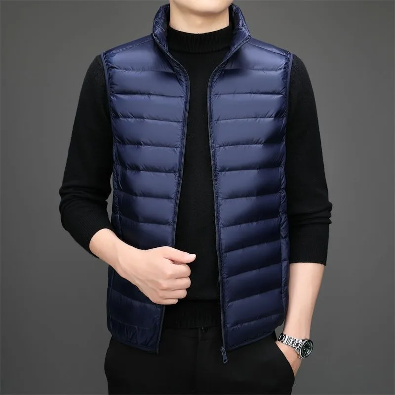 

Модный мужской хлопковый жилет, новая зимняя легкая утолщенная куртка без рукавов, повседневная верхняя одежда большого размера
