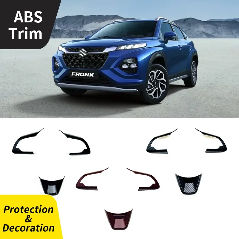 For Suzuki 2024 2025 Fronx Steering Wheel Multi-functional Key Frame ABS 3Pcs Carbon Fiber Texture Sticker Car Styling Accessory