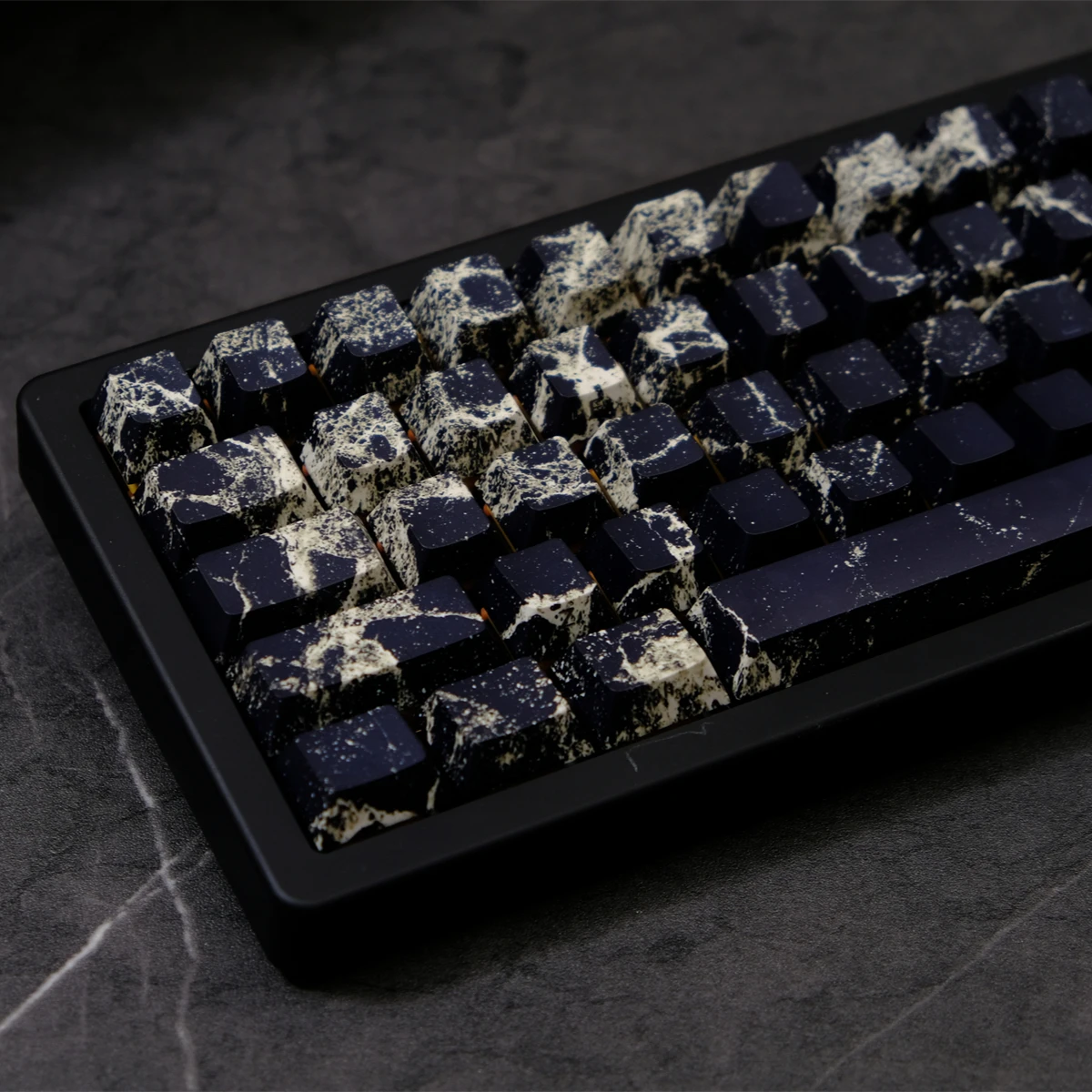 

Black marble side engraved transparent keycap PBT original highly sublimated, mechanical keyboard cap