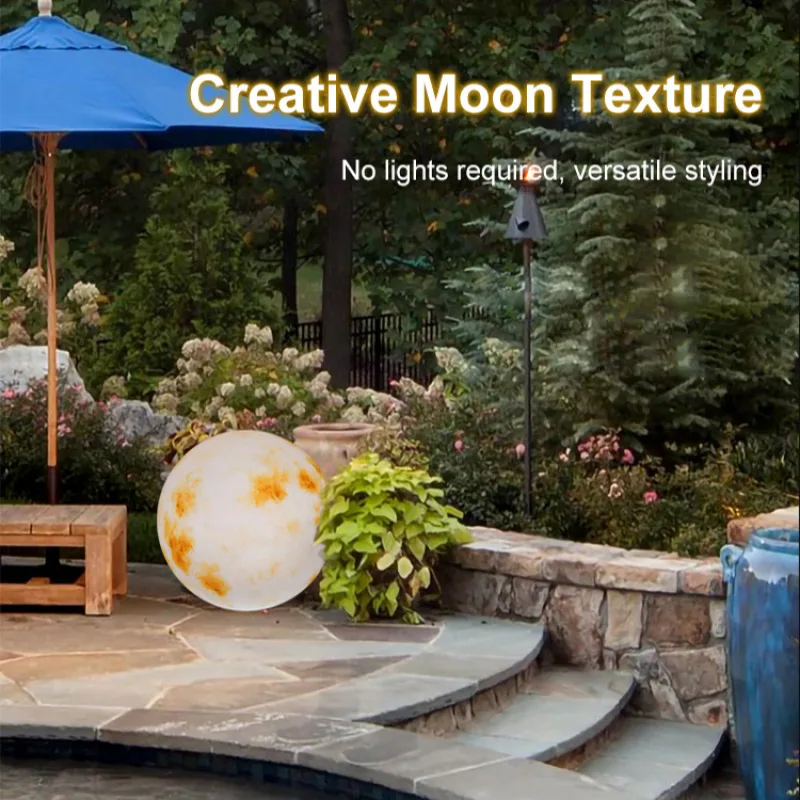 Waterproof LED Outdoor Wall Light Villa Terrace Garden Street Light Round Moon Background Porch Lamps