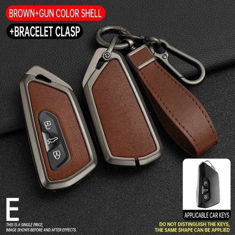 

Zinc Alloy Car Remote Key Case Cover Shell Fob For VW Volkswagen Golf 8 2020 Skoda Octavia A8 2021 SEAT Leon MK4 Accessories