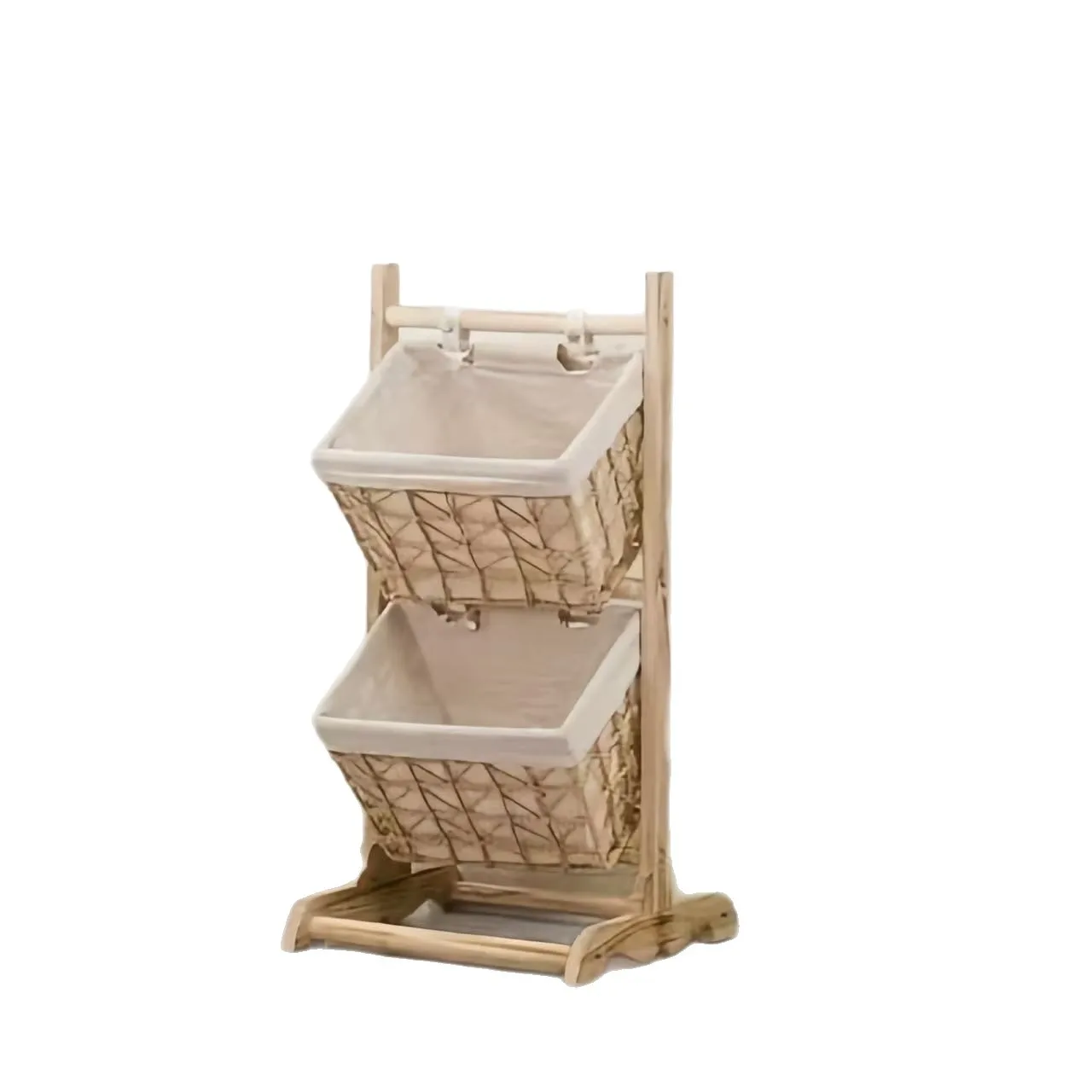 

Snack woven storage rack Household multi-layer sundries, books and newspapers Floor shelf Woven storage rack Living room