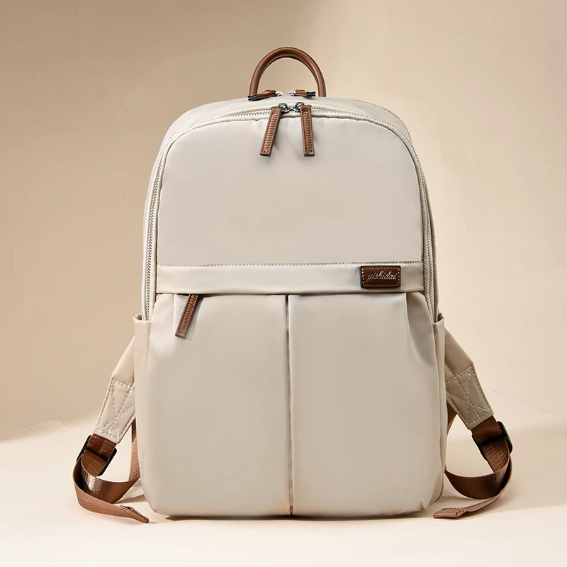 Pure color simple fashion texture Oxford cloth backpack, the trend of multi-functional backpack travel backpack