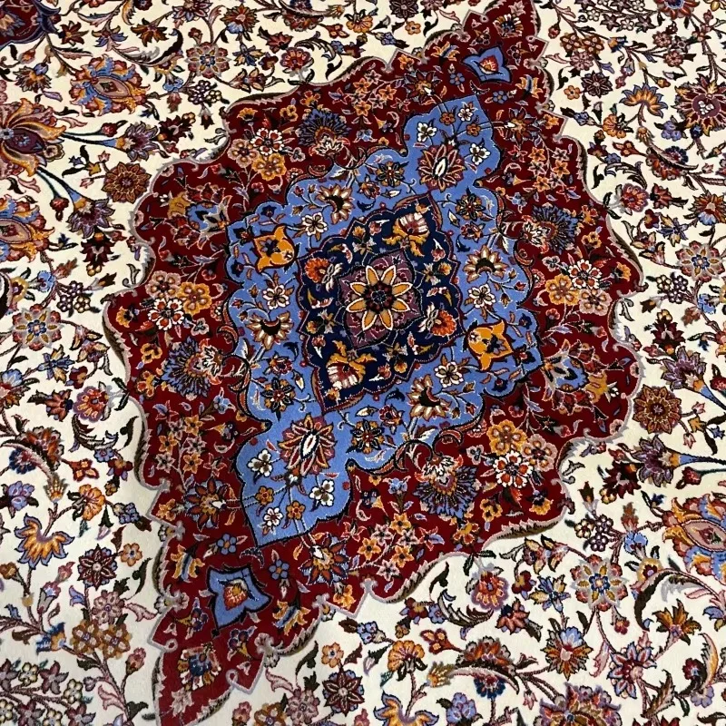 White Persian Modal Carpet Classic Floral Pattern Trimmed Oriental Carpet Suitable for Living Room Bedroom Home Decor