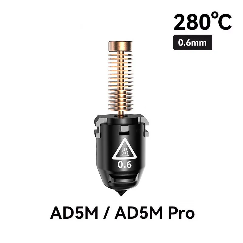 1Pc Flashforge Adventurer 5M Series AD5M Pro Nozzle Kit 0.25mm/0.4mm/0.6mm/0.8mm-280℃ High-Speed Quick-Detachable Nozzle