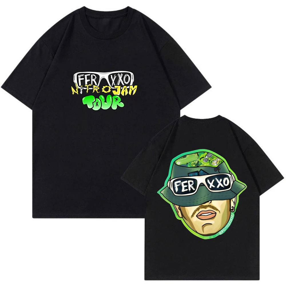 2024 Oversized Tops Feid Ferxxo T-shirt Nitro Jam Tour Merch Unisex Crewneck Short Sleeve Tee Women Men Streetwear Clothes