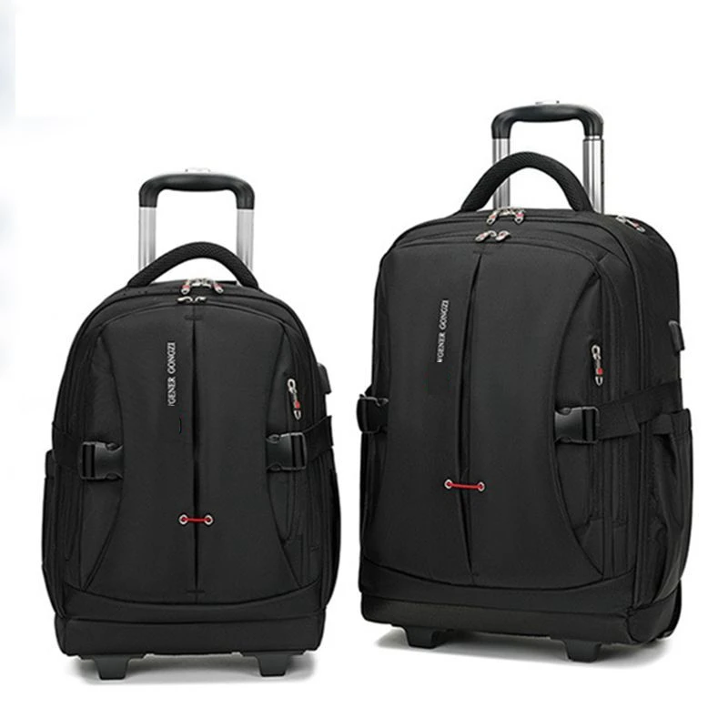 

22-дюймовый мужской рюкзак на колесиках, дорожная тележка, чемодан, сумка на колесиках, мужская сумка для ноутбука, Оксфорд, сумка для багажа на колесиках