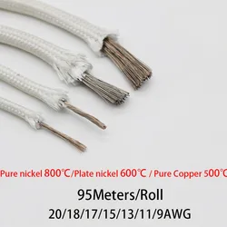 Mica High Temperature Wire 500 ℃ 600℃ 800℃ Pure Copper/Nickel Single Core20/18/17/15/13/11/9AWG Flame Retardant Heating Cable