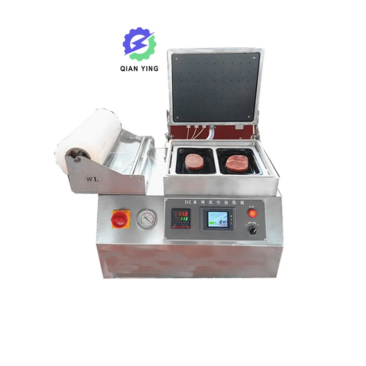 Stainless Steel Automatic Commercial Food Tray Skin Film Sealing Seafood Meat Fruit Vacuum Skin Packing Machine