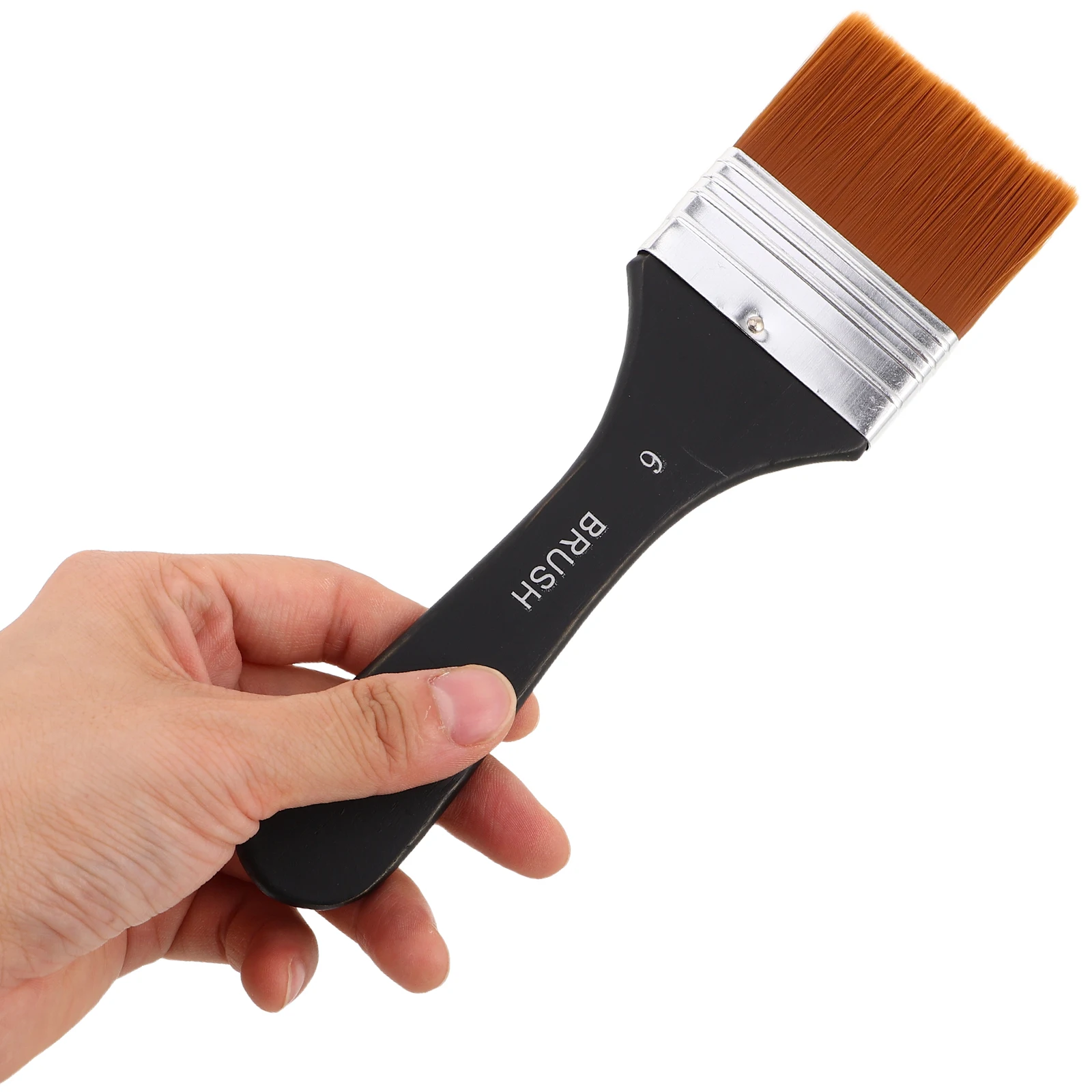 

5pcs Flat Paint Brushes Black Wood Handle Oil Acrylic Wide Brush Craft Tools Small Watercolor Nylon Bristles Art Supplies