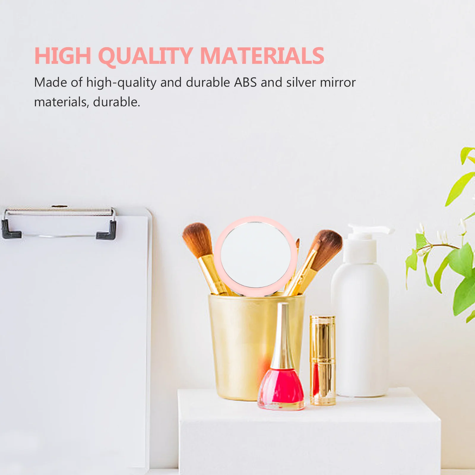 Eenvoudige handspiegel Duurzaam ABS-materiaal Helder glad oppervlak Perfect voor gebruik binnen en buiten Schoonheid Handspiegel