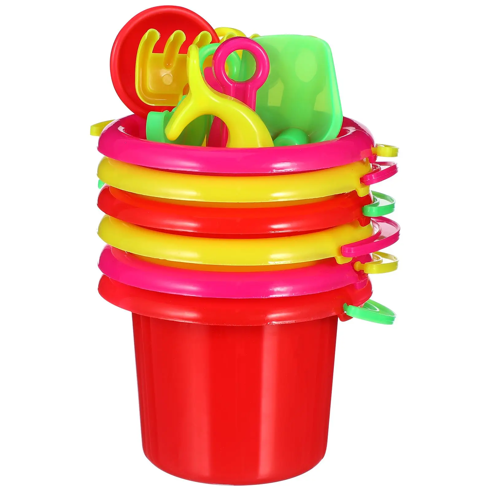 24 ชิ้นถังชายหาดชุดของเล่นถังทรายสําหรับเด็กสนุกบนชายหาดสนามหลังบ้านเล่นสระว่ายน้ําถังของเล่นสําหรับของเล่นเด็ก