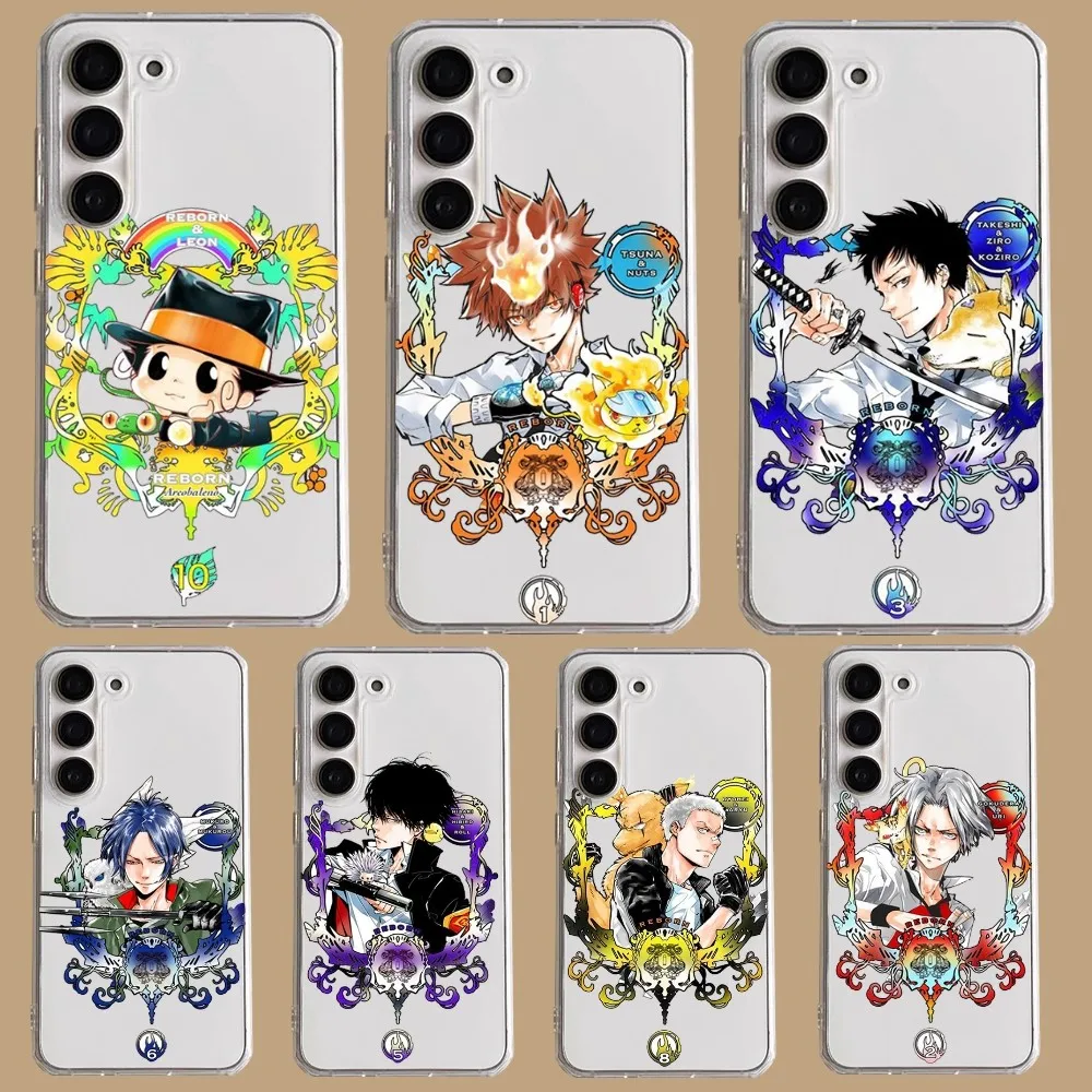 H-HITMAN R-REBORN Anime Phone Case For Samsung Galaxy A52 A12 A51 S21 Edge S22ULTRA S23 S20LITE Plus Ultra Transparent Cover