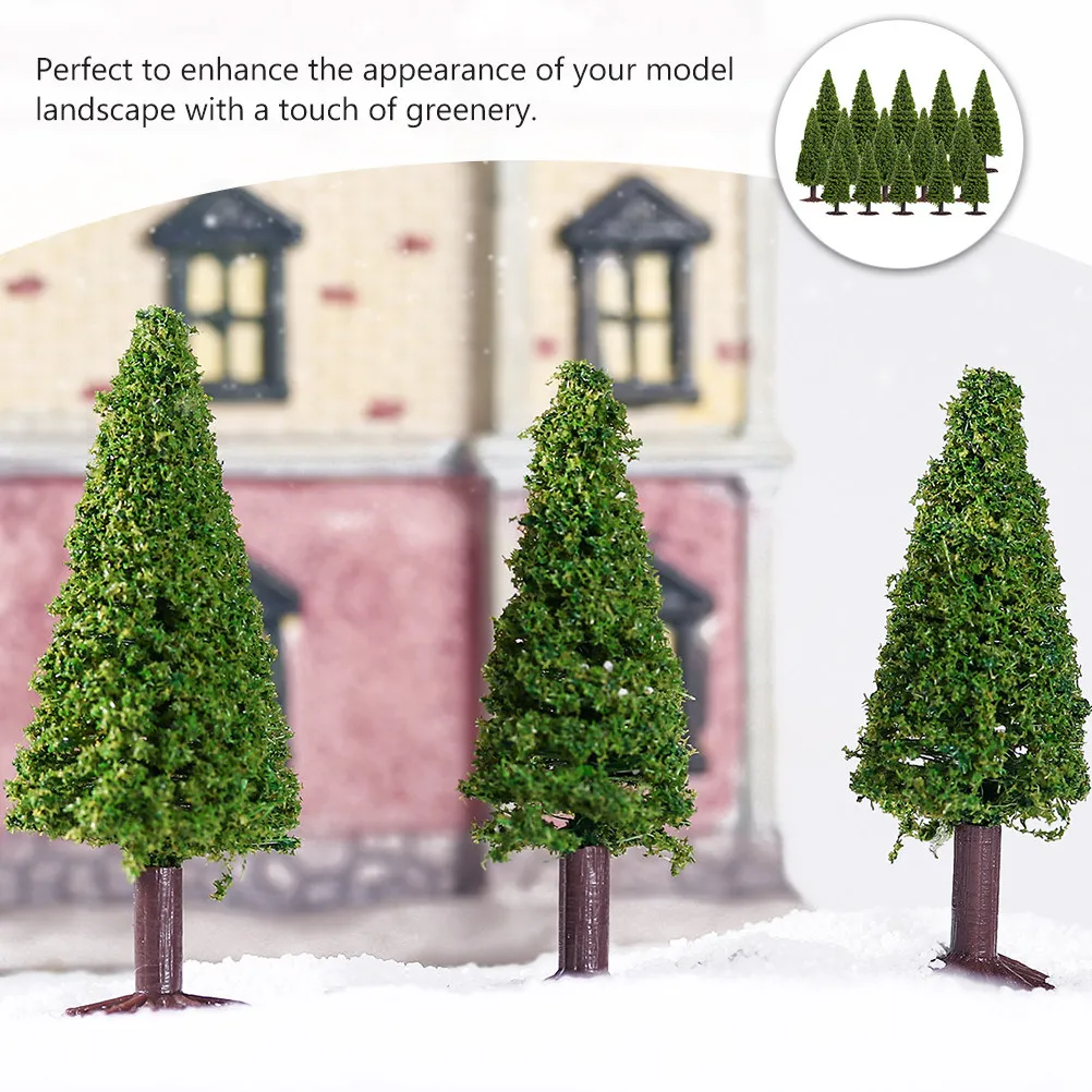 Tiny Fake Pine Tree Model for Christmas Decoration Micro Landscape Scenery Construction DIY Xmas Tree Craft