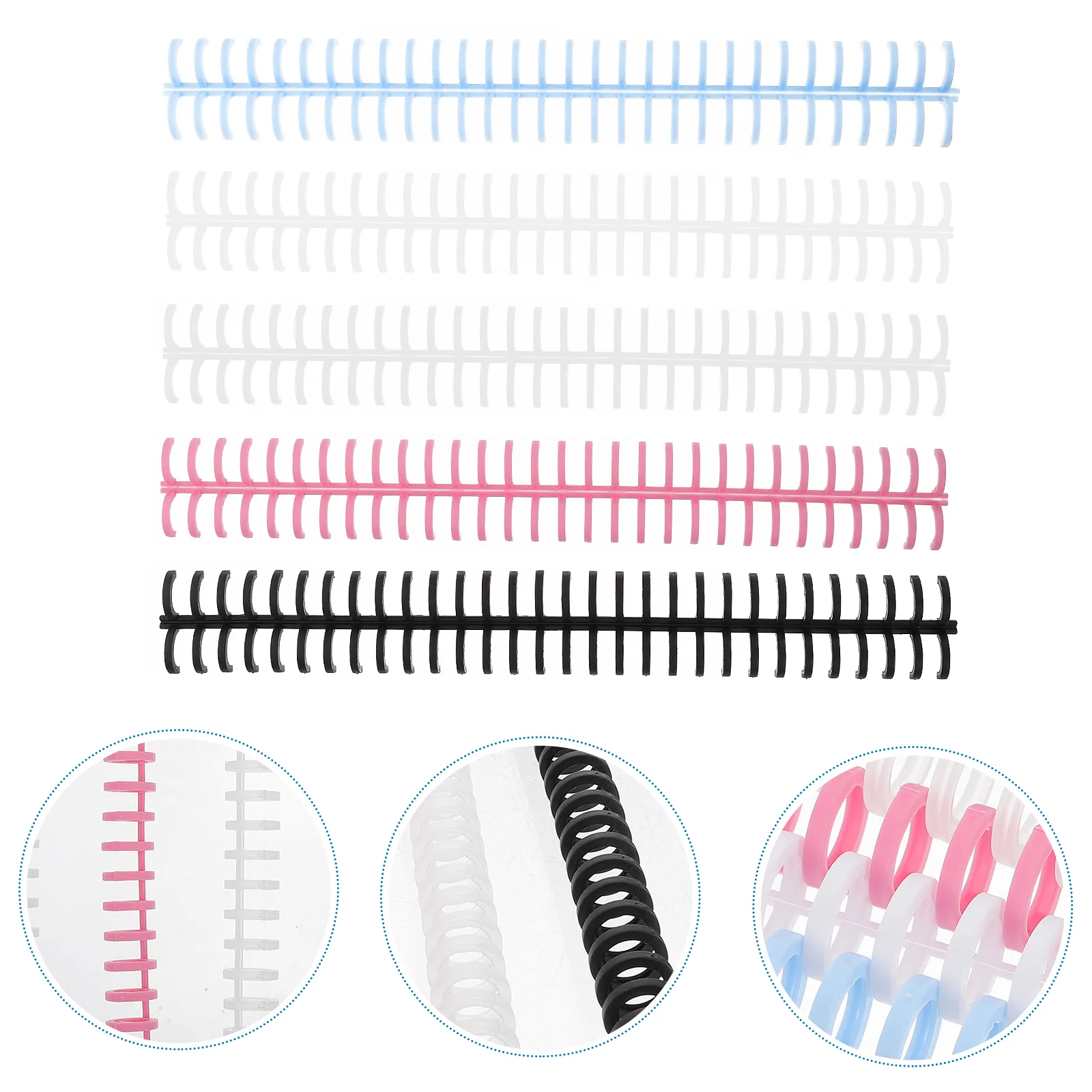 Plástico Loose-Leaf Coil Notebook Binding Spines, Convenientes espirais Dobradiças, Comb Bobinas Arquivo Ligantes, DIY Making, 11 pcs