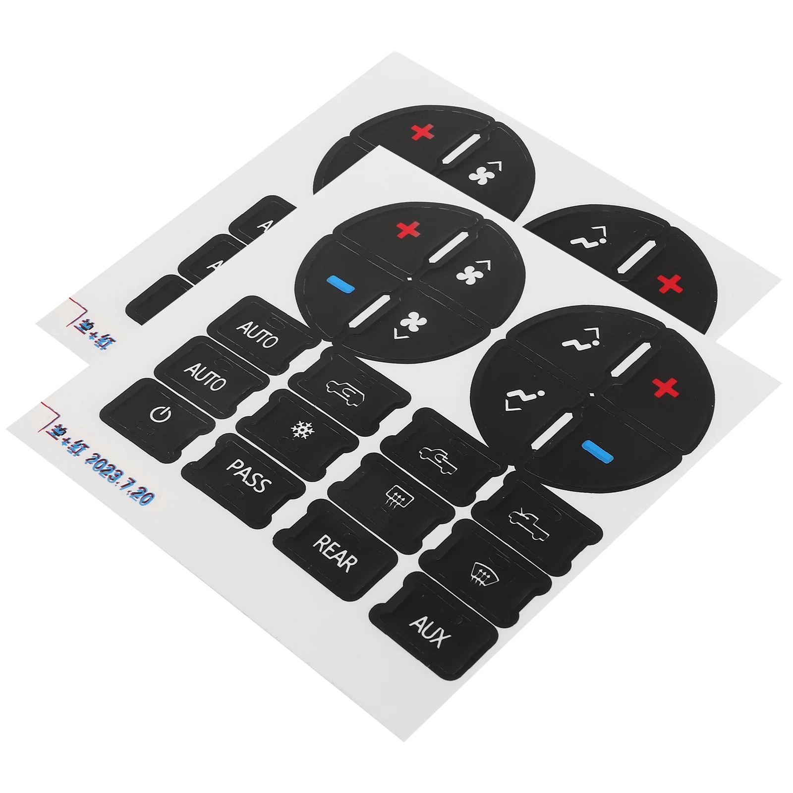 

2Pcs Car Button Sticker Dashboard Sticker PVC Dash Repair Kit for Interior Upgrade and Button Replacement Decal