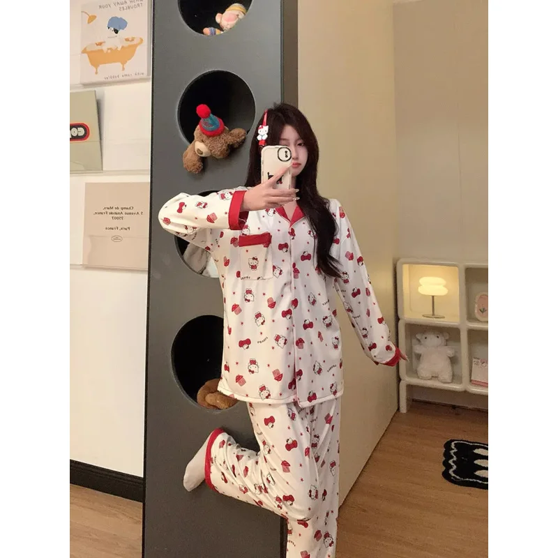 

Hello Kitty 3PC Women's Pajama Set - Kawaii Cartoon Sleepwear Cozy Home Outfit Cute Anime Nightshirt & Lounge Shorts