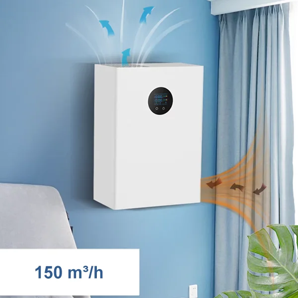 2025 فلتر تهوية لاستعادة الطاقة بدون مجاري مثبت على الحائط