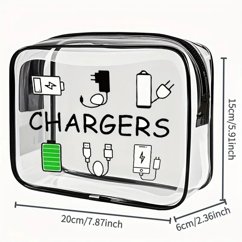 قطعة واحدة من حقيبة أدوات الزينة الشفافة المطبوعة من جانب واحد، منظم مستحضرات التجميل المحمول للسفر في الهواء الطلق مع حقيبة تخزين سميكة من مادة PVC