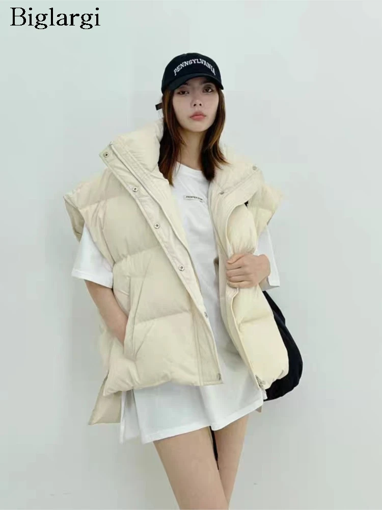 

Зимние стеганые хлопковые жилеты без рукавов, пальто, женские свободные повседневные модные женские жилеты в корейском стиле, куртки, нерегулярные женские пальто