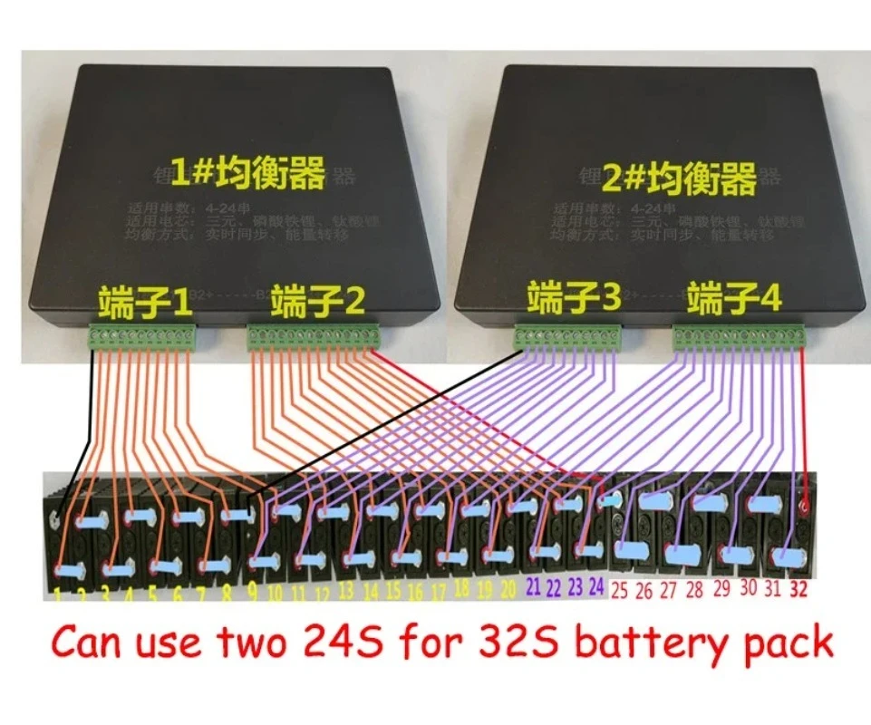 0-10A Active Battery Balancer Equalizer Board Fit 4S-24S Li-ion Lifepo4 Cell Voltage Balance Not BMS