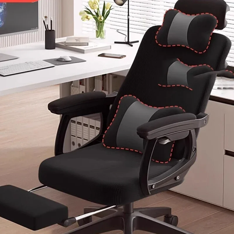 

Reclining Ergonomic Office Chair Adjustable Height Computer Desk Chair With Headrest And Footrest For Nap