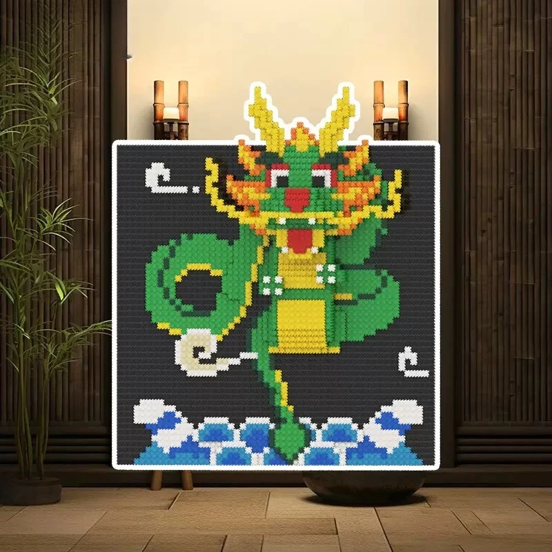 Creative Wall Art Frame Painting Featuring Sharks Eagles Parrots,DIY 3D Micro Animal Particle Building Block Toy,For Adults Gift