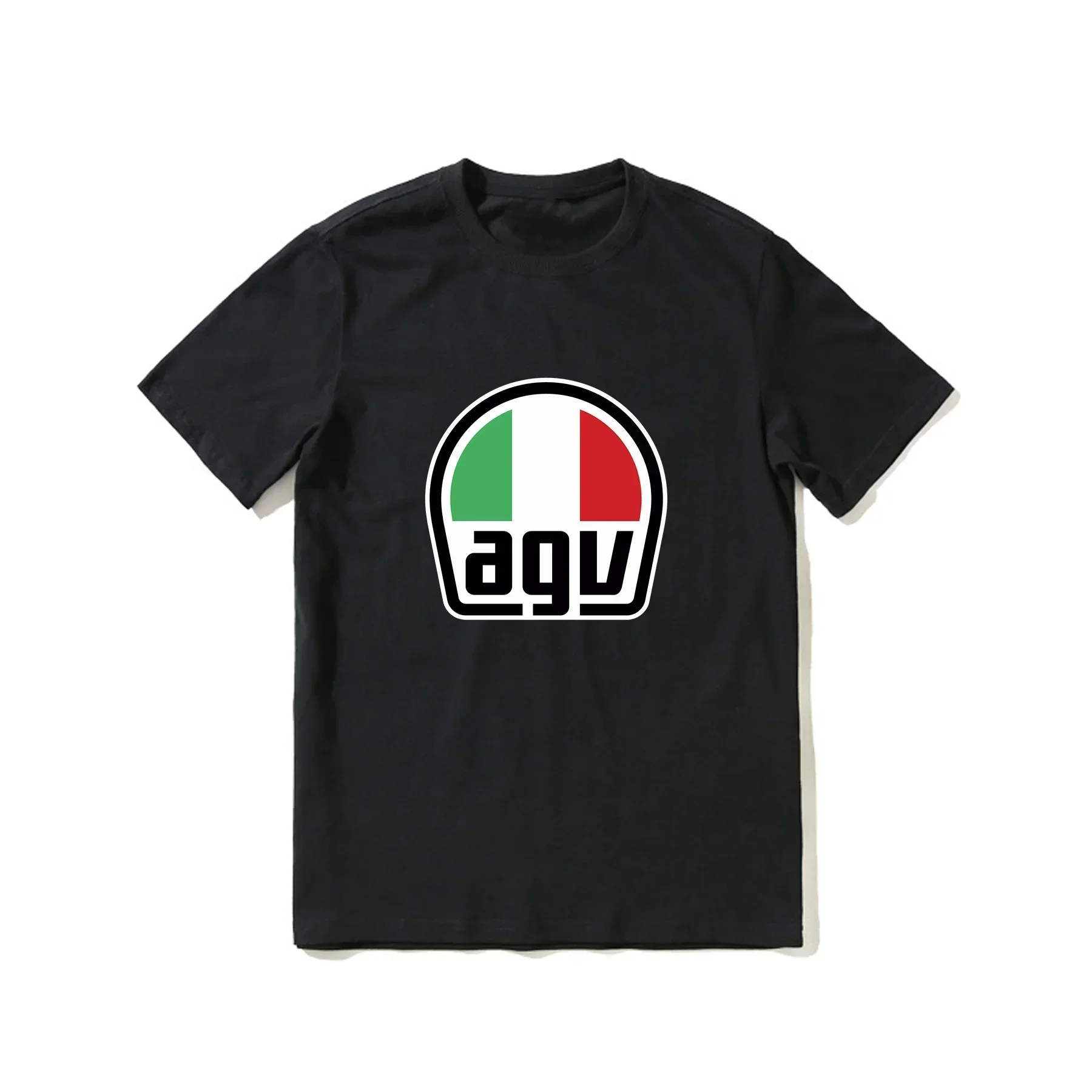 

2023 Hot Sale Summer 100% Cotton Black Italy AGV Logo T Shirt Men Short Sleeves Cool Tee Hip Hop Streetwear T-shirt