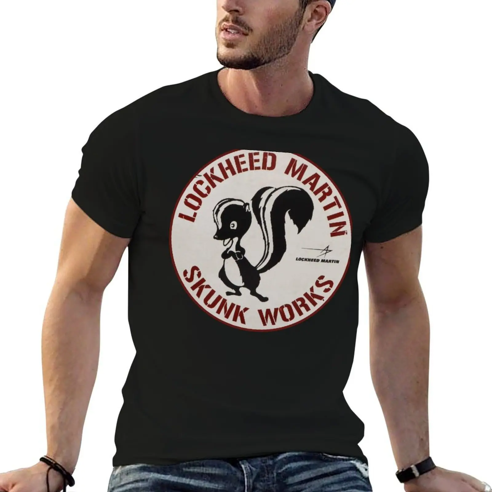 SKUNK WORKS T-Shirt aesthetic clothes graphics black t-shirts for men