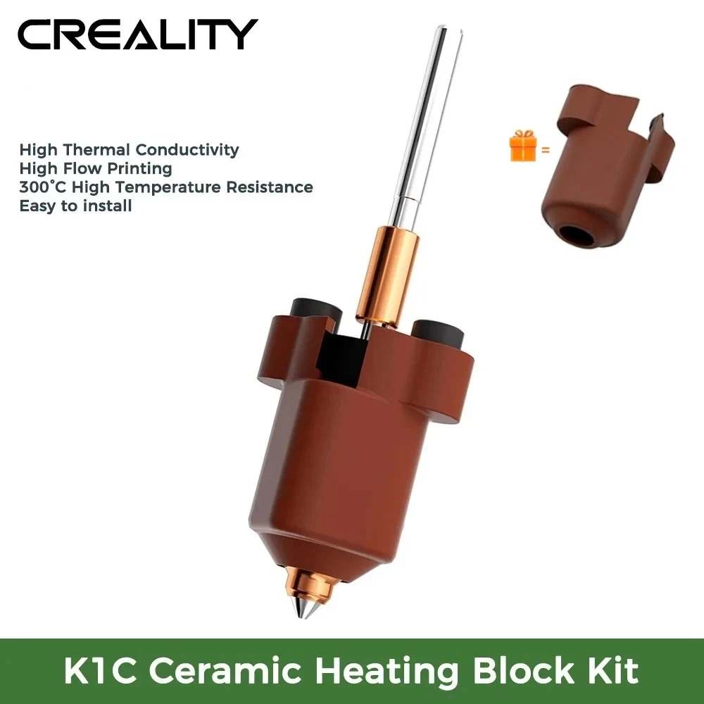 

CREALITY Original K1C Ceramic Heating Block Kit Quick-swap Nozzle Kit High Flow 300°C High Temperature 3d Printer Accessories