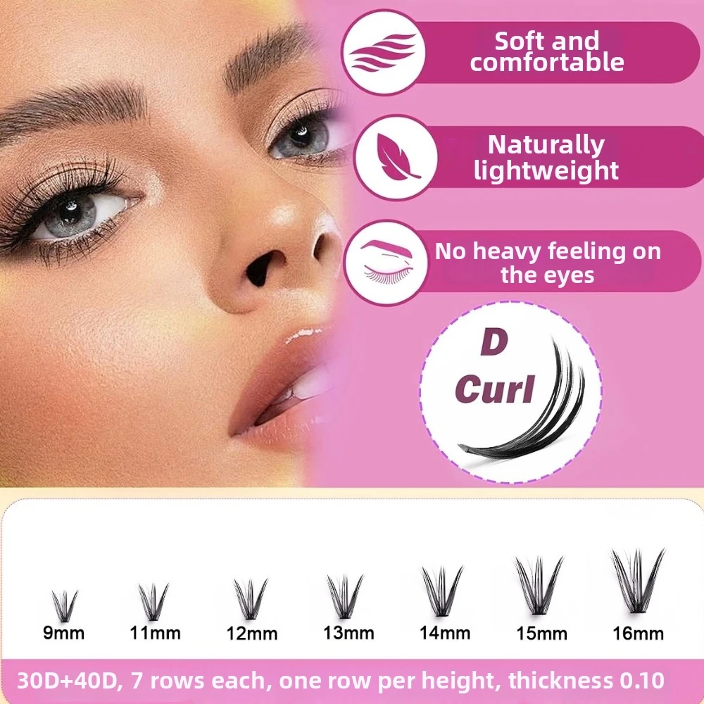 Volume Fans Large Capacity False Eyelash Thick Natural Look 3D Eyelash Fluffy Wispy Style Faux Mink Lash European Style