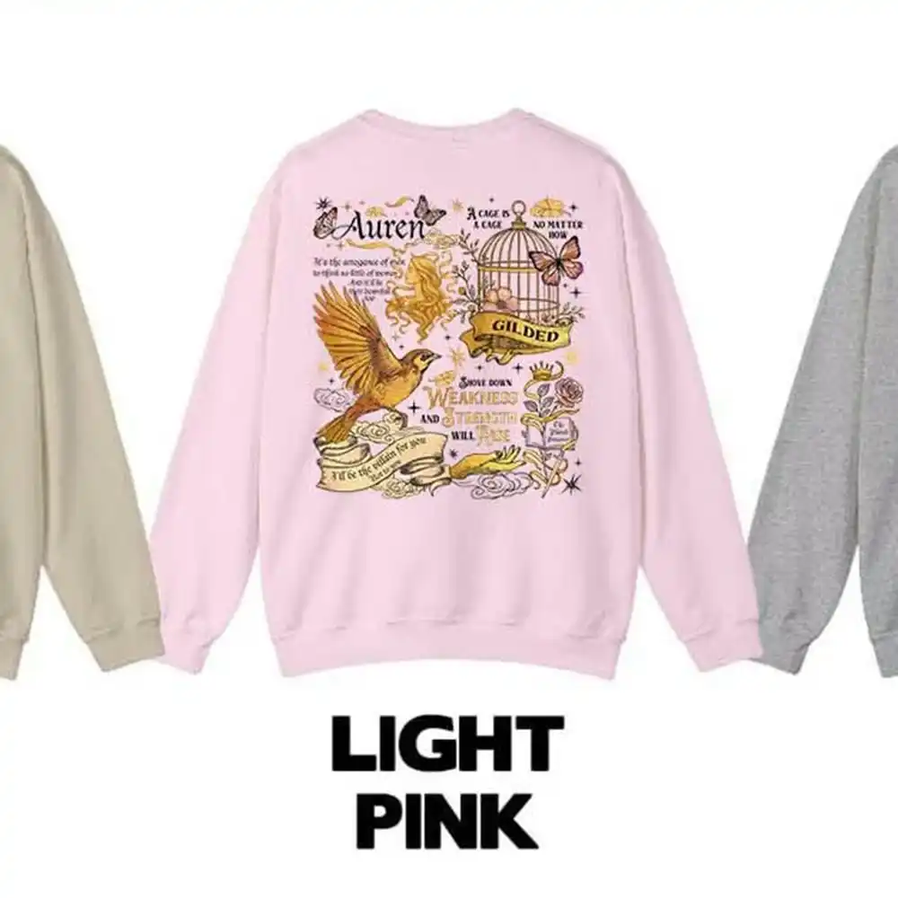 Überzogenes Prisoner Book Sweatshirt Auren & Slade Gild Cage Pullover Damen Vintage Langarm Rundhals-Fleece-Sweatshirt Lässig