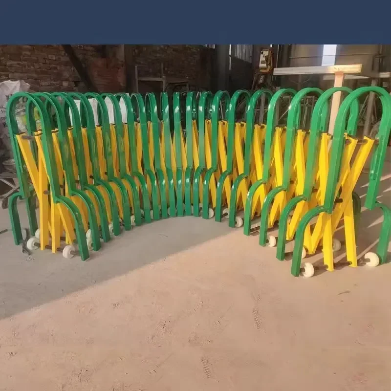 Extensible guardrail zinc-coated steel mobile portable guardrail outdoor queue isolation protection rail
