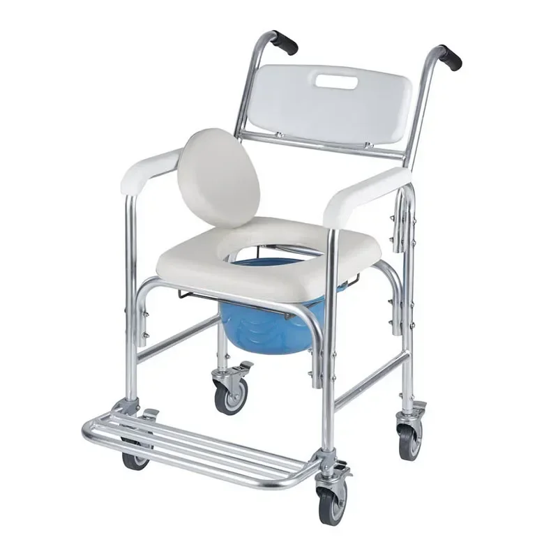 

Hot SalesAssist Bathroom Portable Shower Chair Aluminum Toilet Commode Chair For The Elderly