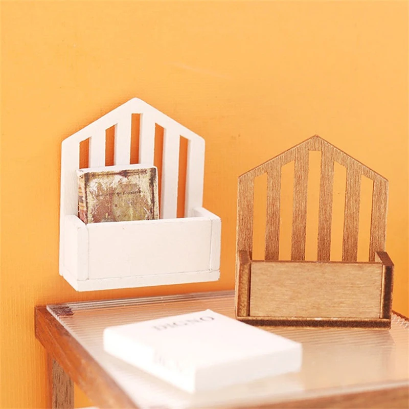 1:12 Dollhouse Miniature Wall Shelf Storage Basket Flower Basket Model Furniture Accessories For Doll House Home Decor Kids Toys