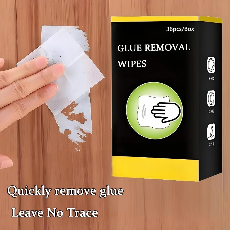 Adhesive Remover Wipes, Antimicrobial, Residue-Free for All Surfaces, Portable, Glass-Free Cleaning Cloths