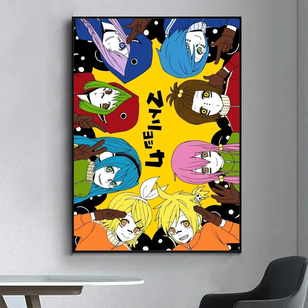 ملصق أنيمي Vocaloid vatoryoshka عتيق ، ملصق حائط فاخر لغرفة المعيشة والبار ، لوحة زخرفية ، منتصف