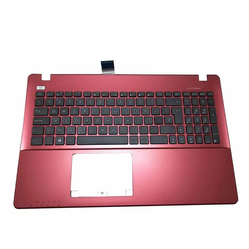 Klawiatura amerykańska dla ASUS X550C K550 A550C A550VB Y581C X550 W30 z osłoną C czerwony nowy angielski — zdjęcie 2