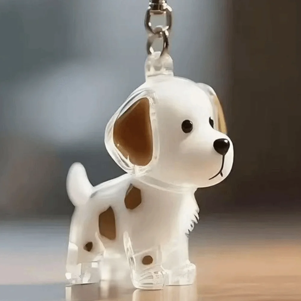 Dog Shape Dog Hair Storage Box Transparent DIY Handmade Pet Hair Keychain Hair Grooming Keyring Puppy Pendants Jewelry Gift
