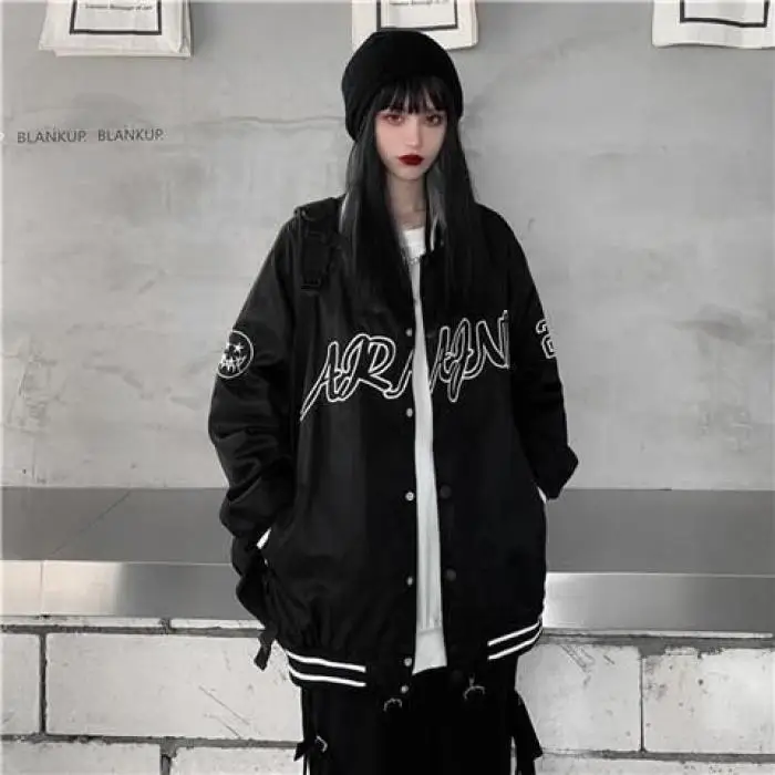 

Стильная свободная куртка в стиле Харадзюку для мужчин, осенне-весенняя, модная, брендовая, в гонконгском и корейском стиле, уличная одежда с воротником-бомбером