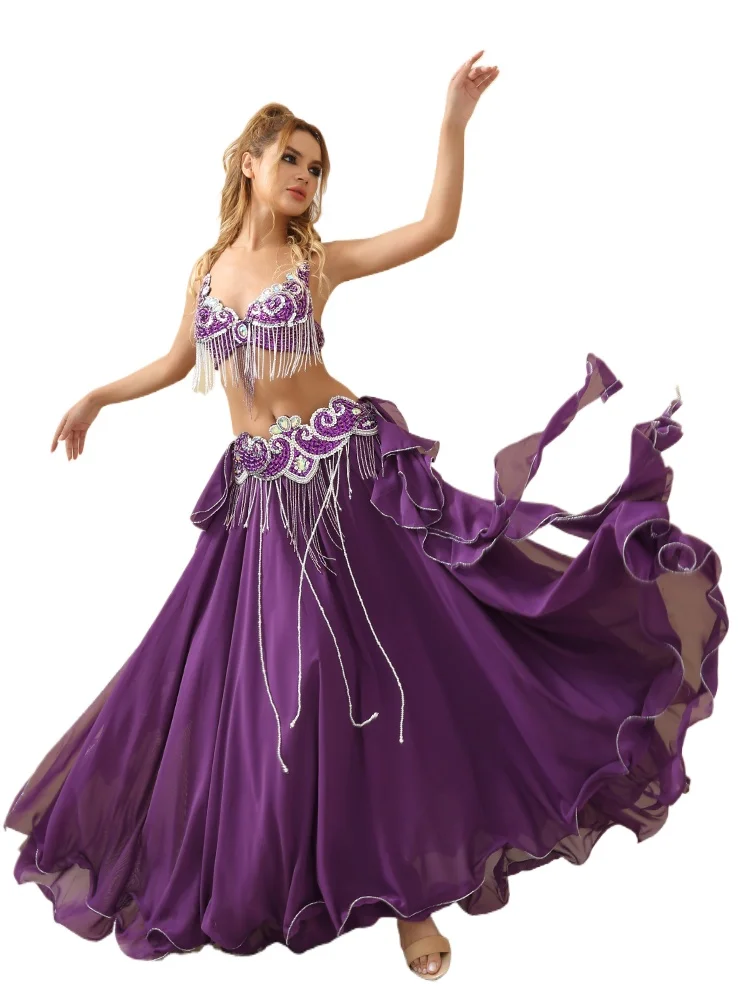 

2024 Belly Dance Costume New Performance Costume High-end Sexy Big Skirt&Bra&Belt Dance Costume 122510