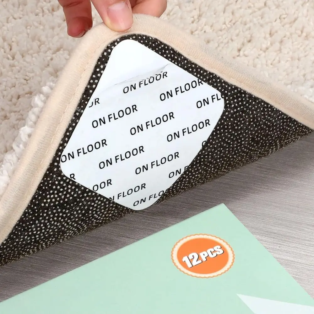 Rug Tape, Gripper, Double Sided Reusable Under Rug Carpet Tape Stickers, Anti Slip Grips, Non Slip Rug Pads
