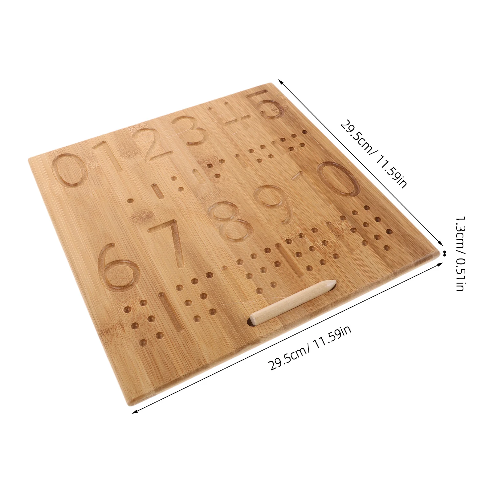 Bamboo Practice Board Double-Sided Grooved Writing Book Material Handwriting Tracing Tool Preschool Learning Aid Number