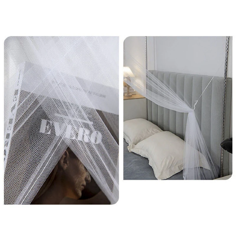 Mosquito Control Mosquito Net White Four Corner Post Portable Square Bedroom Sleeping Net Outdoor Camping Tent Sleeping