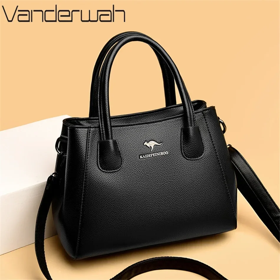 2 Layers Leather Luxury Handbags Women Bags Designer Handbags High Quality Small Casual Tote Bags For Women Shoulder Bag