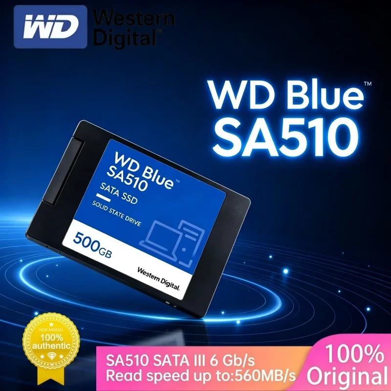 WD Blue SA510 Authentic 2.5 Inch 7mm SATA3 SSD 2TB Internal Solid State Drive 560MB/s Ultra Fast Hard Disk For Office Desktop